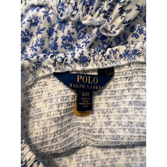 POLO RALPH LAUREN Little Girl's Floral Tiered Dress Size 3 Squareneck Short puff - Picture 5 of 7